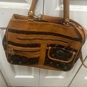 Brown and Black Designer Women's Bag